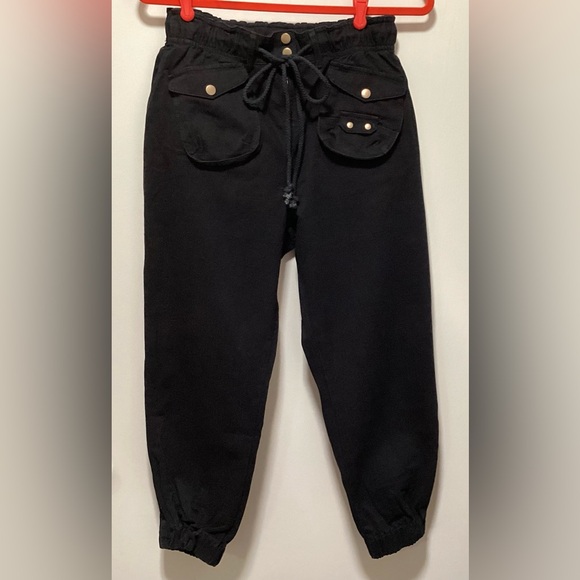 Blue Velvet Pants - Blue Velvet Black Cargo Jogger Pants